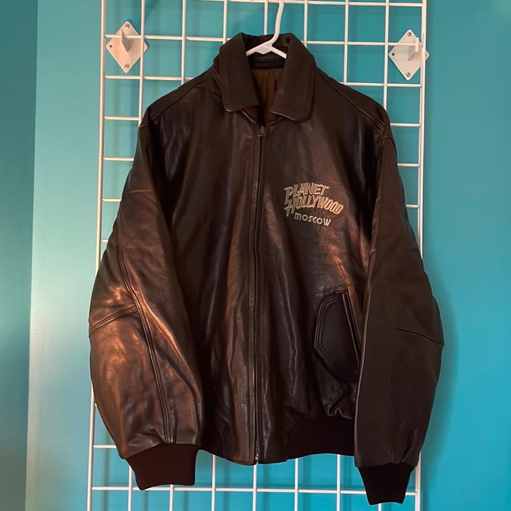 Vintage 90’s Planet Hollywood Leather Bomber Jacket.